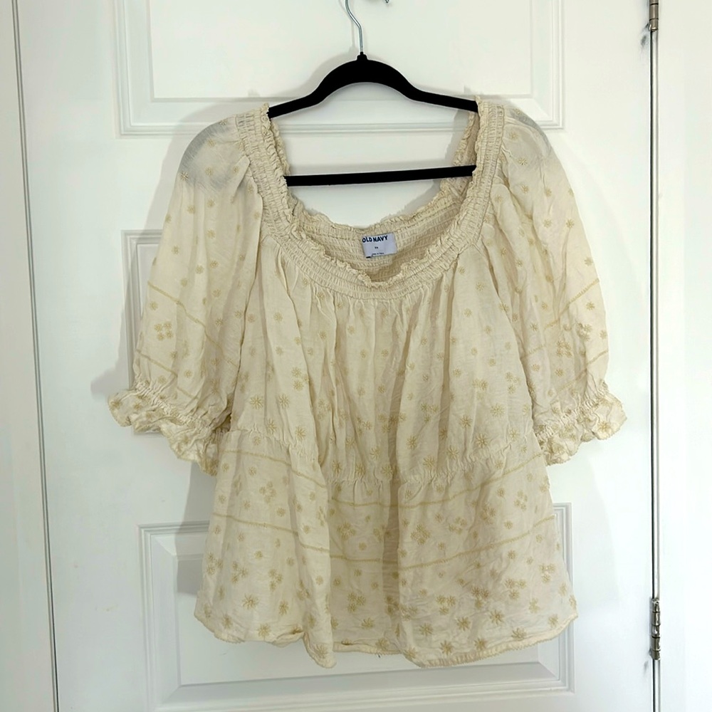 OLD NAVY - peasant cottagecore prairie round neck babydoll short sleeves 3X
